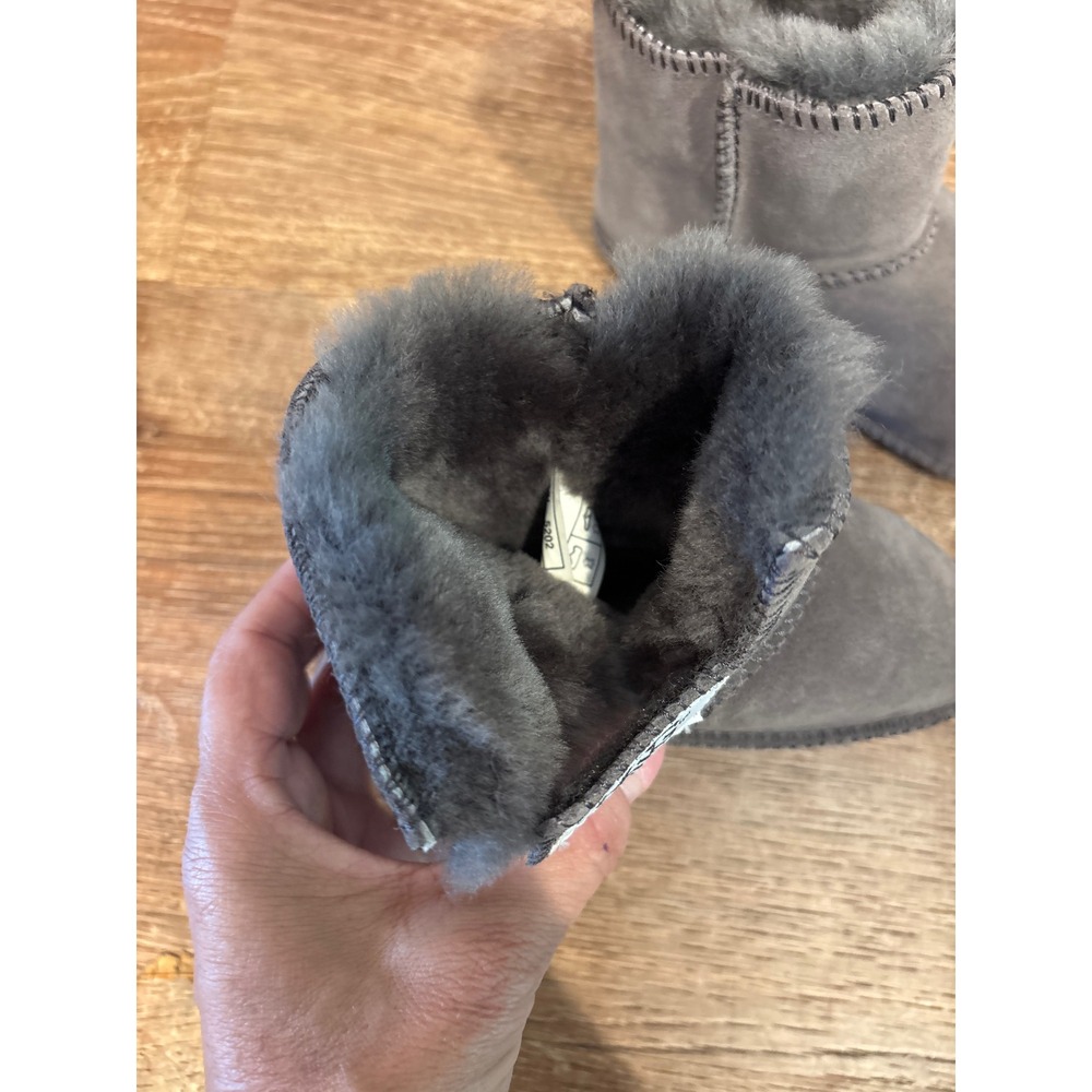 UGG Erin gray fur bootie shoes Large toddler 7 - Picture 5 of 7